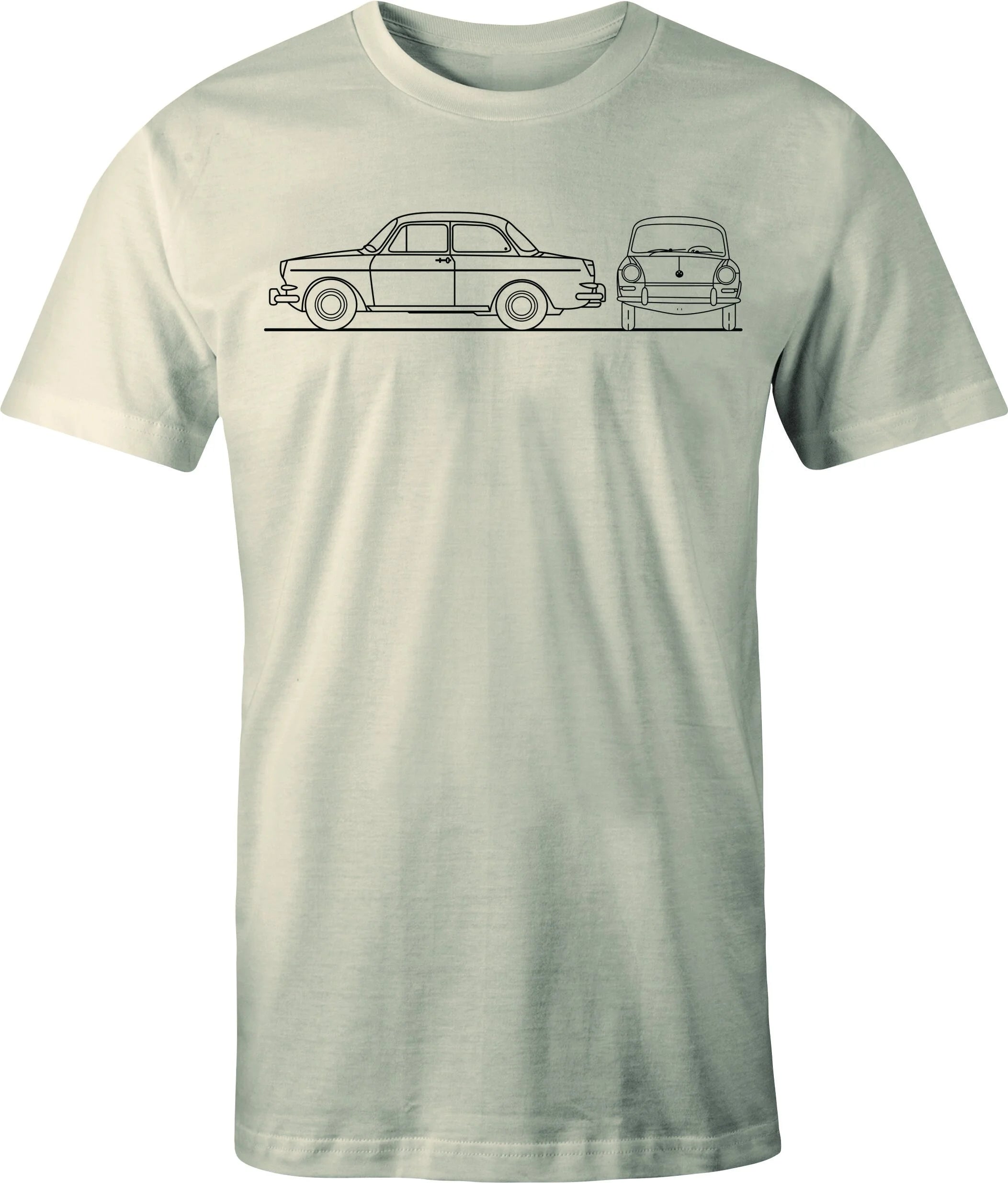 VW Notchback Type 3 drawing Printed on Men's shirt.  Free Shipping.
