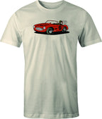 Austin Healey Racer color drawing printed on men's shirt. Free shipping.