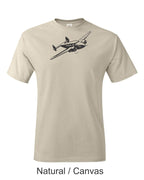 Lockheed Electra drawing printed on men's shirt. Free Shipping. Classic 1930s plane.