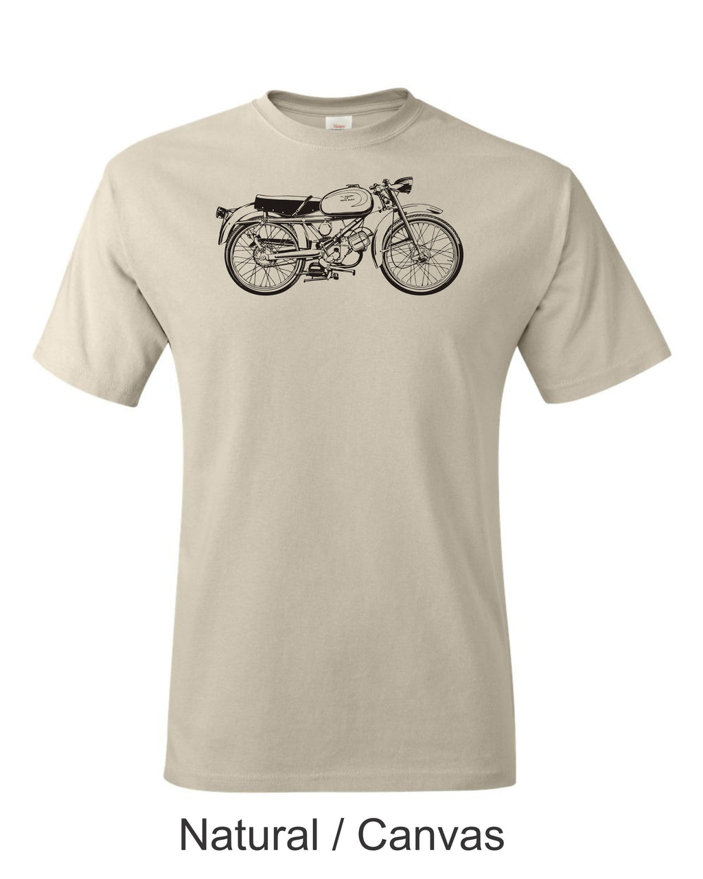 Moto Guzzi Cardellino Printed Men's T-shirt.  Great Gift for the classic motorcycle fan.  Free Shipping