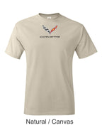 Corvette C7 Emblem printed on mens shirt. Great for the American car fan
