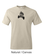 Race Quad drawing printed on mens shirt. great gift for the quad racer.