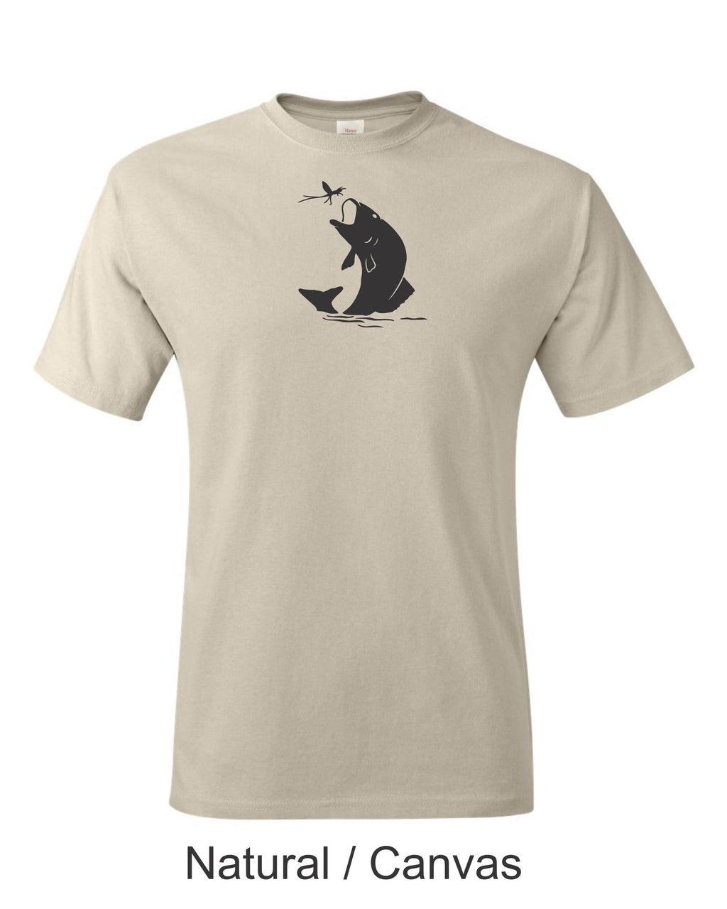 Trout on Caddis print on mens shirt.  Gift for fisherman.