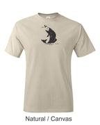 Trout on Caddis print on mens shirt.  Gift for fisherman.