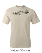 F4U Corsair drawing printed on men's shirt. Famous WW2 Navy fighter. Free Shipping