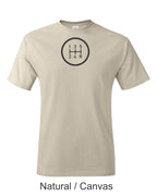 5 Speed shift pattern printed on men's shirt.  Great gift for the gearhead. Free shipping.