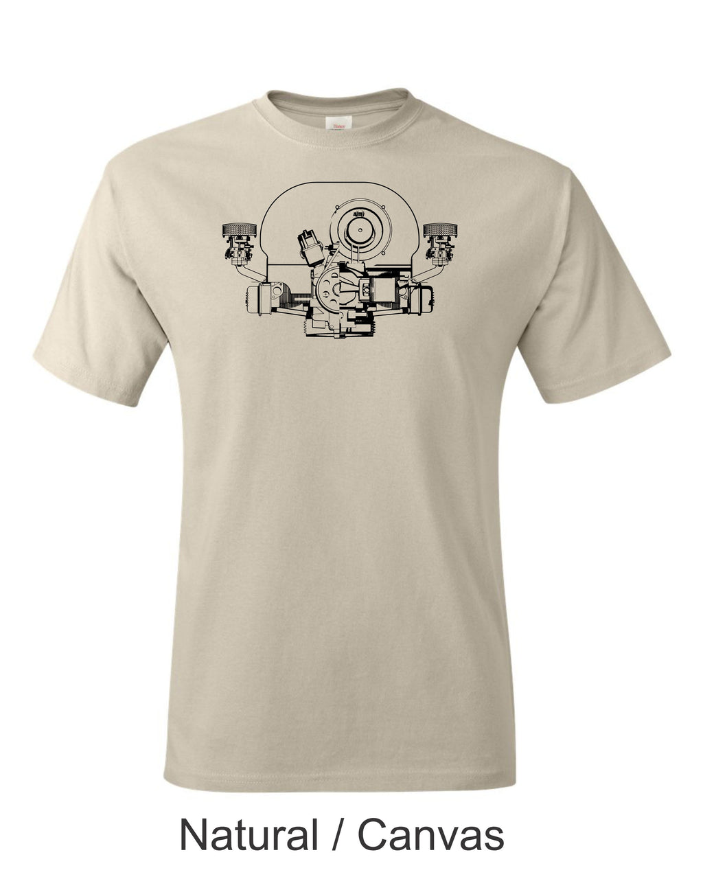 VW Boxer Engine Cutaway Drawing T-Shirt, Air-Cooled VW Bug Bus Car Tee