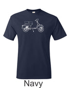 Vespa 125 Men's T-Shirt: Italian Scooter Line Drawing. gift for scooter guy