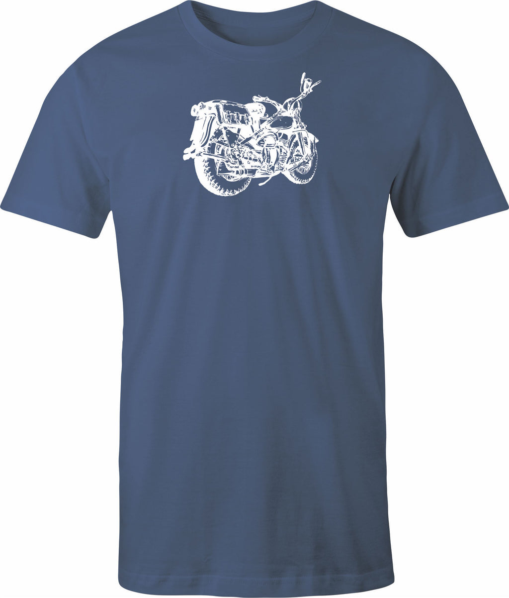 Vintage Bike drawing printed on men's shirt.