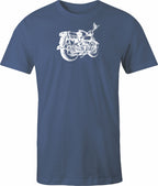 Vintage Bike drawing printed on men's shirt.