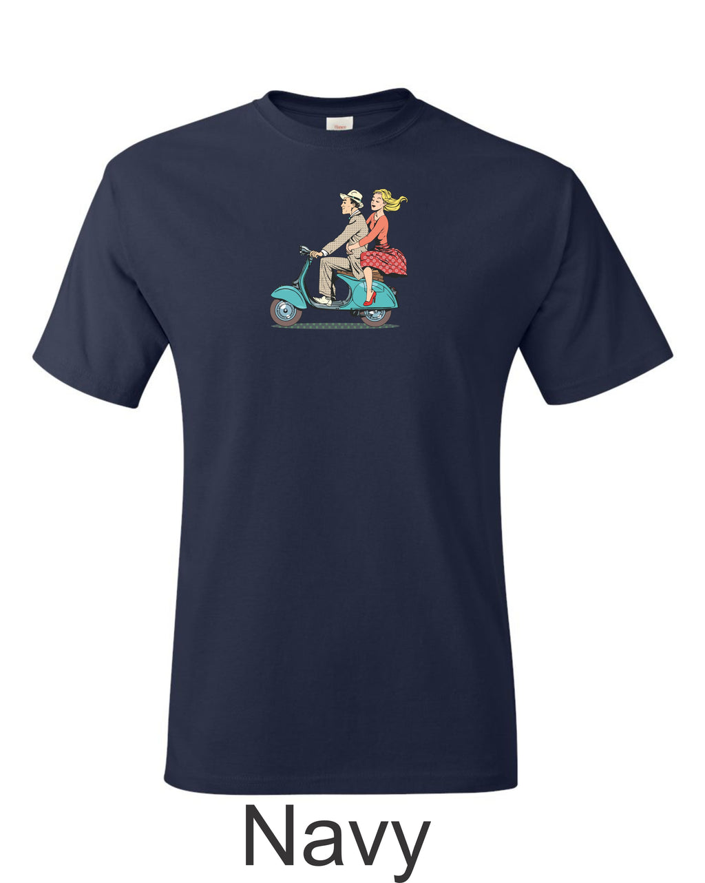 Vintage Vespa Scooter T-Shirt, Italian Couple Graphic Tee