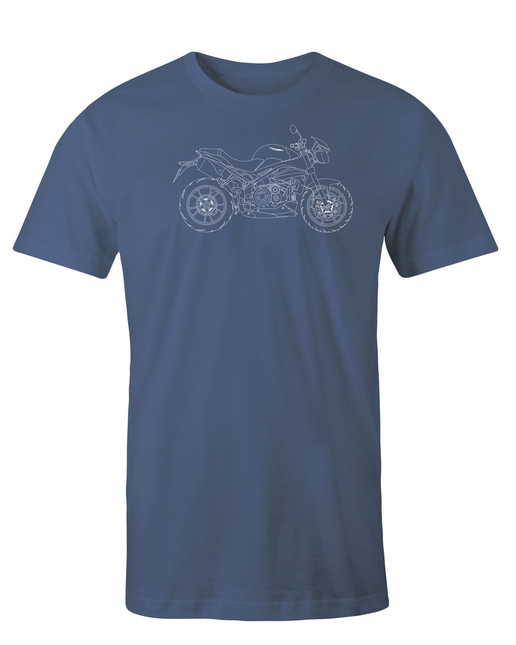 Triumph Street Triple T-Shirt: Detailed Motorcycle Line Drawing