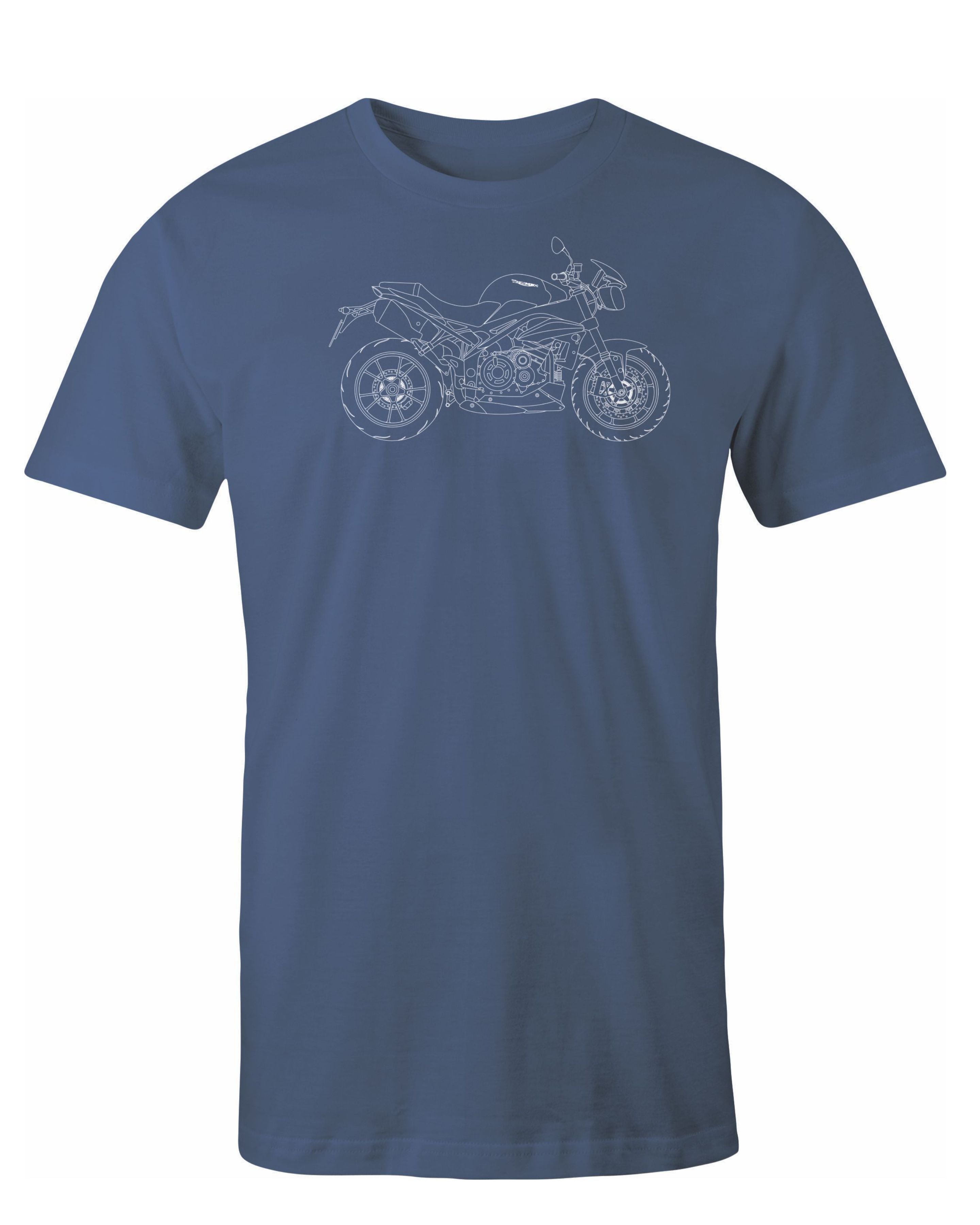Triumph Street Triple T-Shirt: Detailed Motorcycle Line Drawing