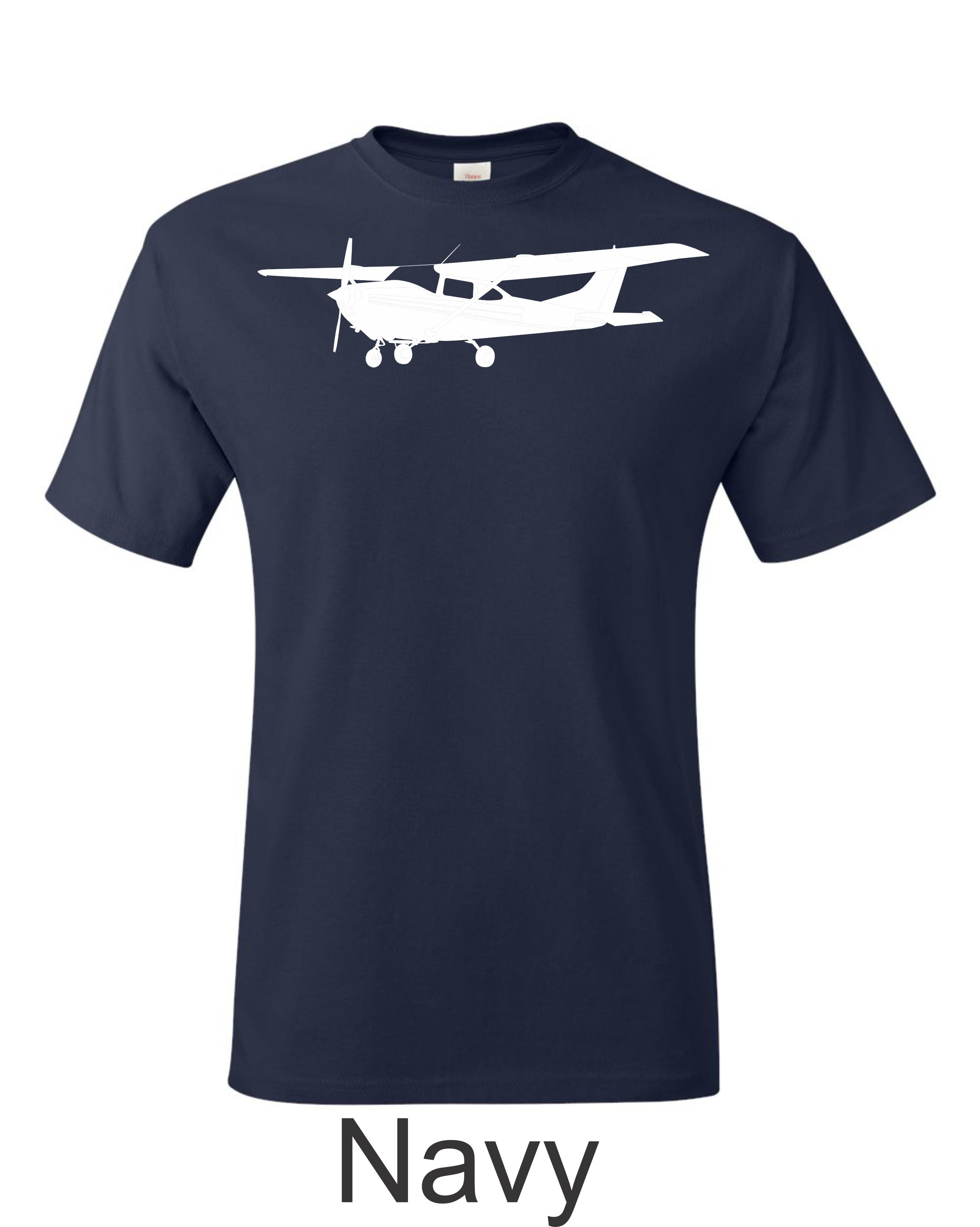 Cessna 172 Drawing printed on men's shirt.  Free Shipping.