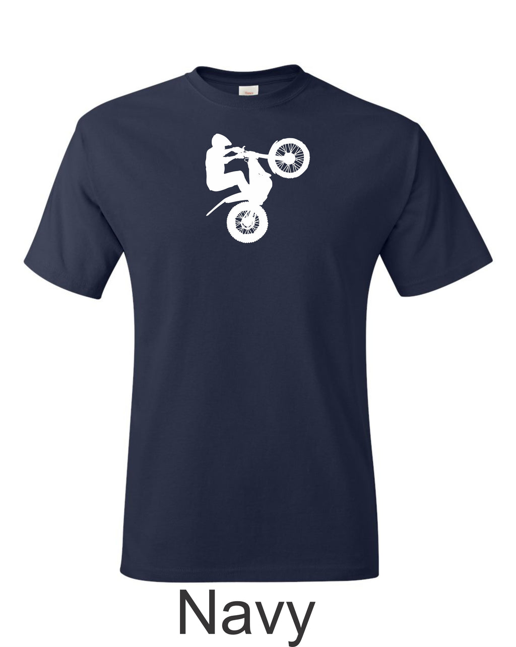 Trials Rider drawing printed on mens shirt.  Gift for Trials Bike rider