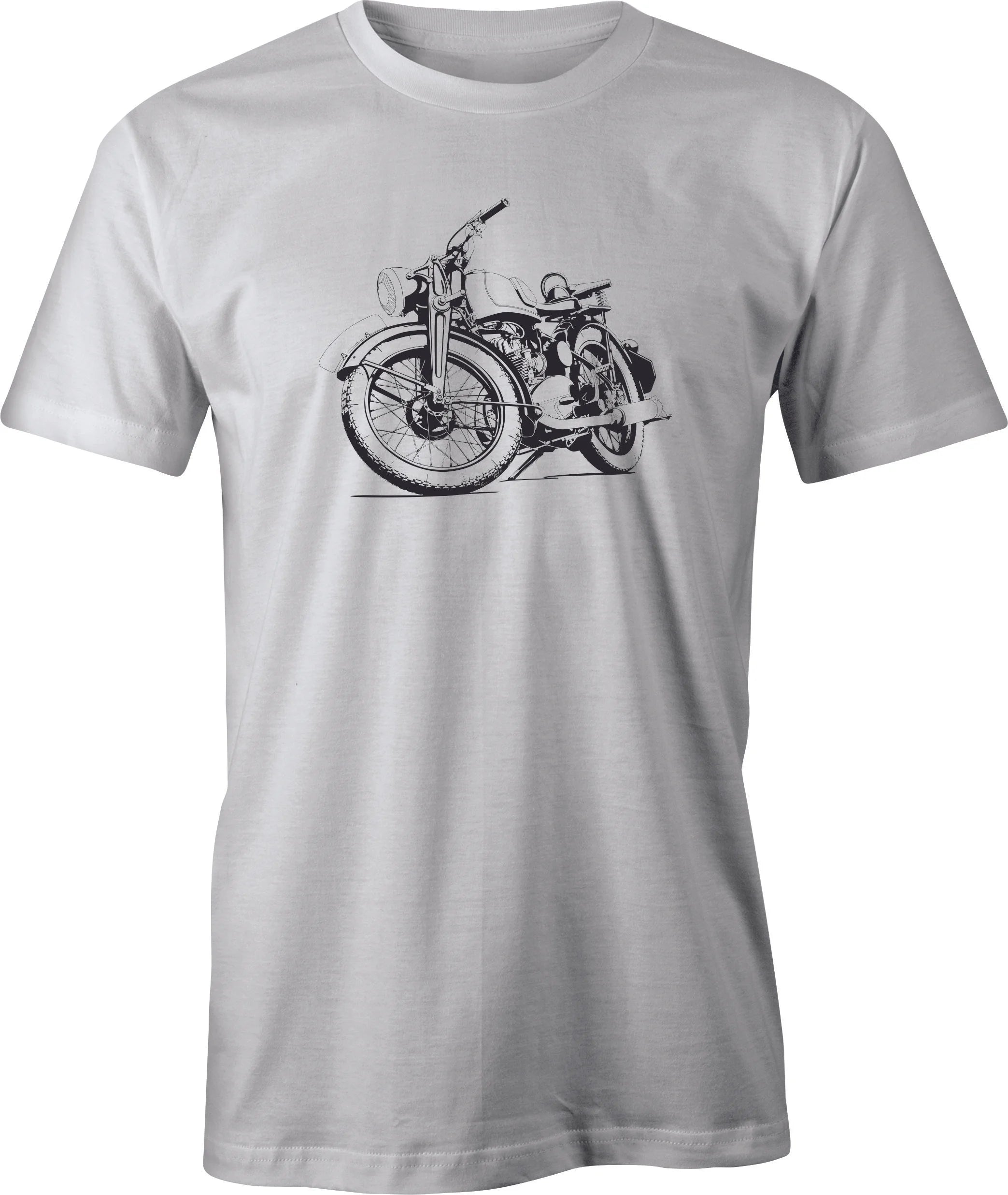 Vintage Motorcycle Line Drawing printed on T shirt