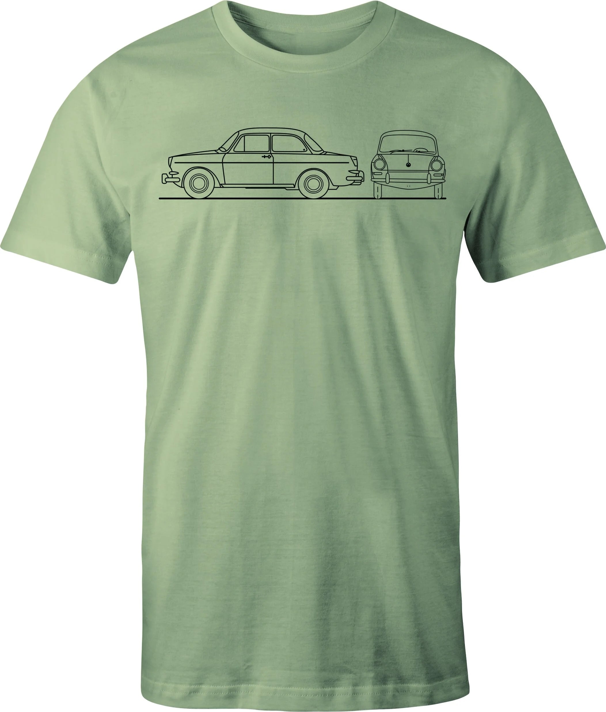 VW Notchback Type 3 drawing Printed on Men's shirt.  Free Shipping.
