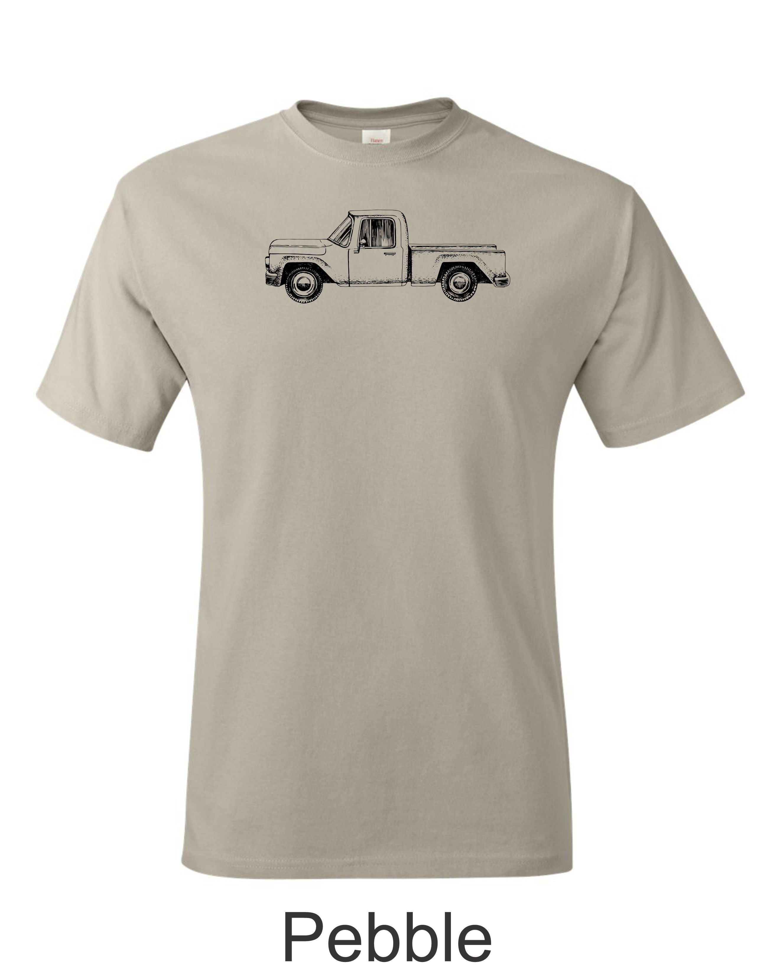 International Harvester Pickup Truck T-Shirt: Vintage Farm Truck Line Art