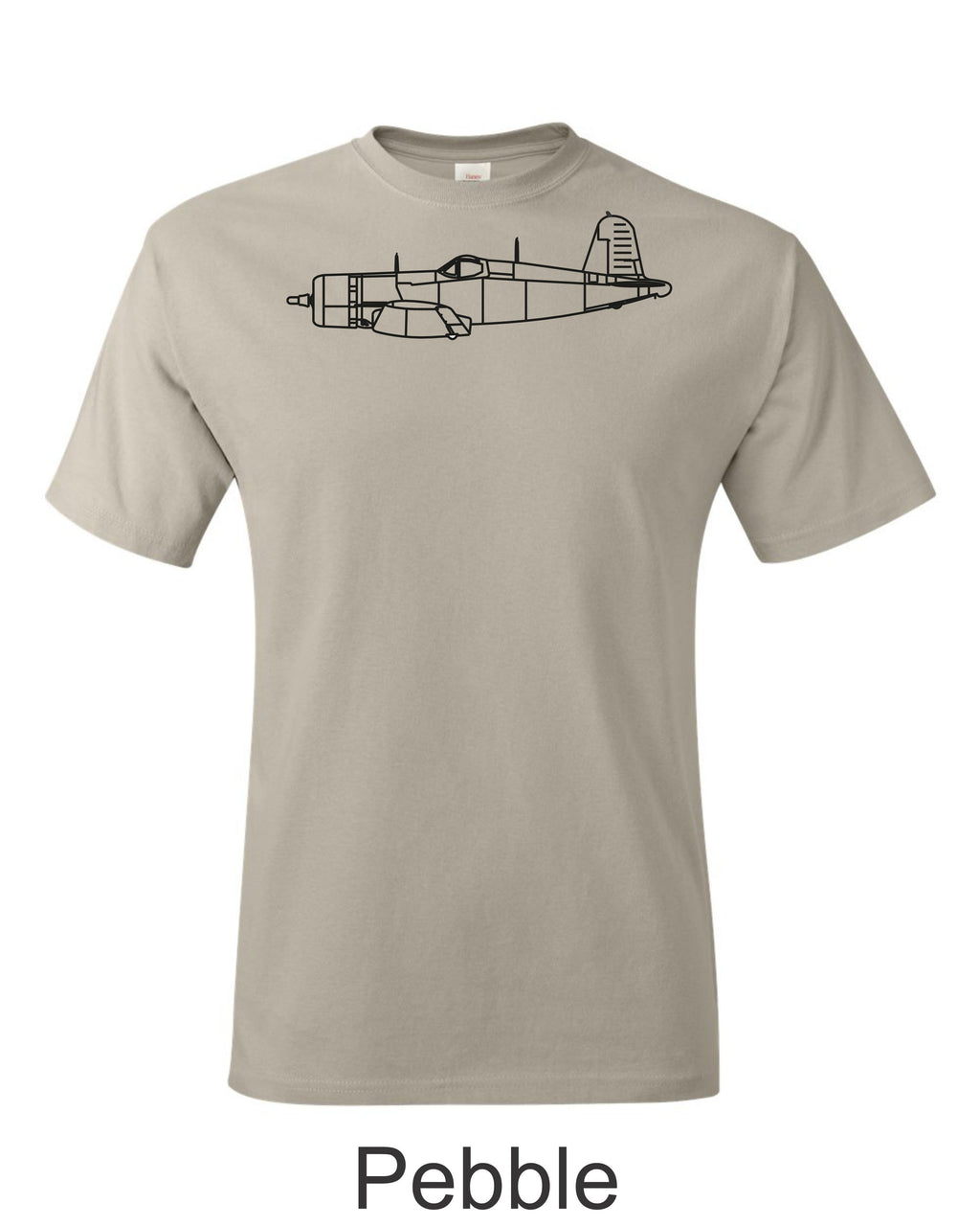F4U Corsair drawing printed on men's shirt. Famous WW2 Navy fighter. Free Shipping