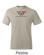 C5 Corvette Emblem printed on mens shirt. Great gift for the American Muscle car Fan.