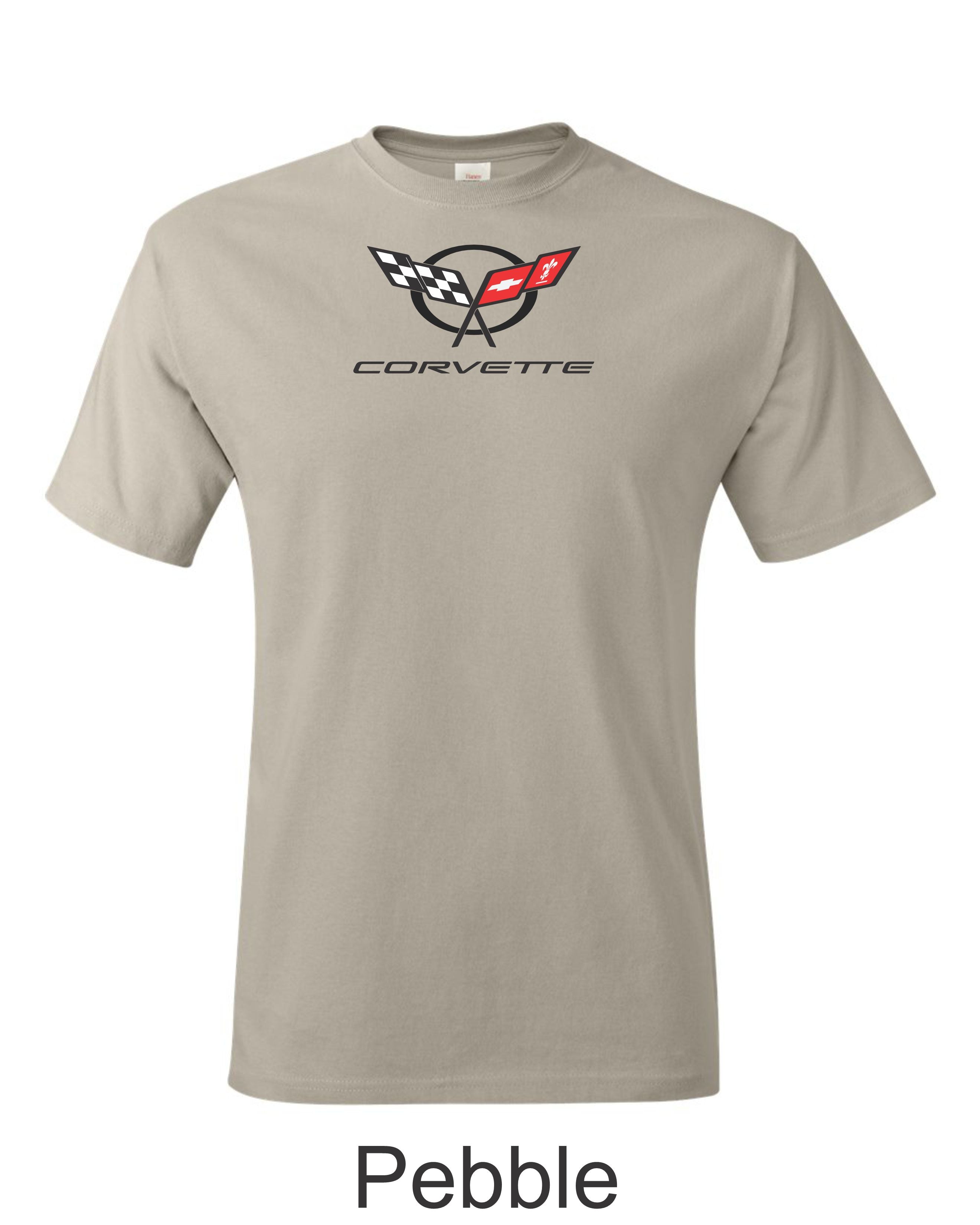C5 Corvette Emblem printed on mens shirt. Great gift for the American Muscle car Fan.