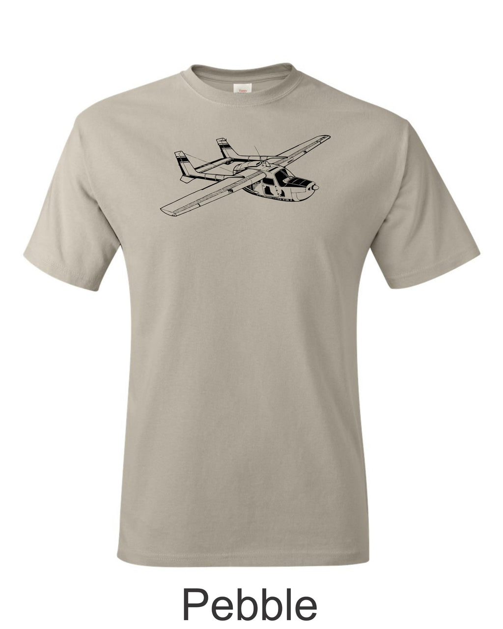 Cessna 337 O-2 Skymaster drawing printed on men's shirt. Free Shipping.