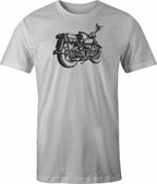 Vintage Bike drawing printed on men's shirt.