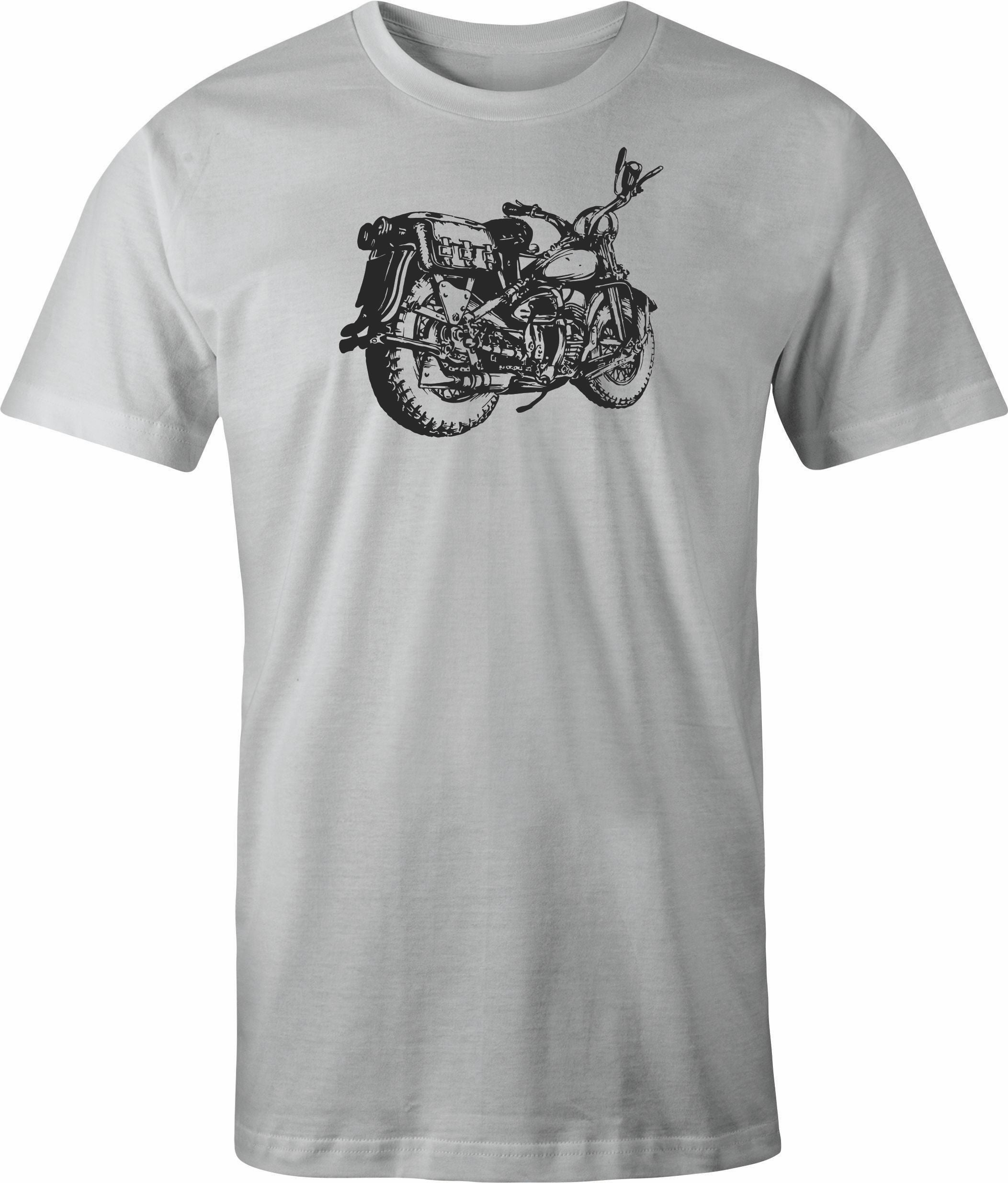 Vintage Bike drawing printed on men's shirt.