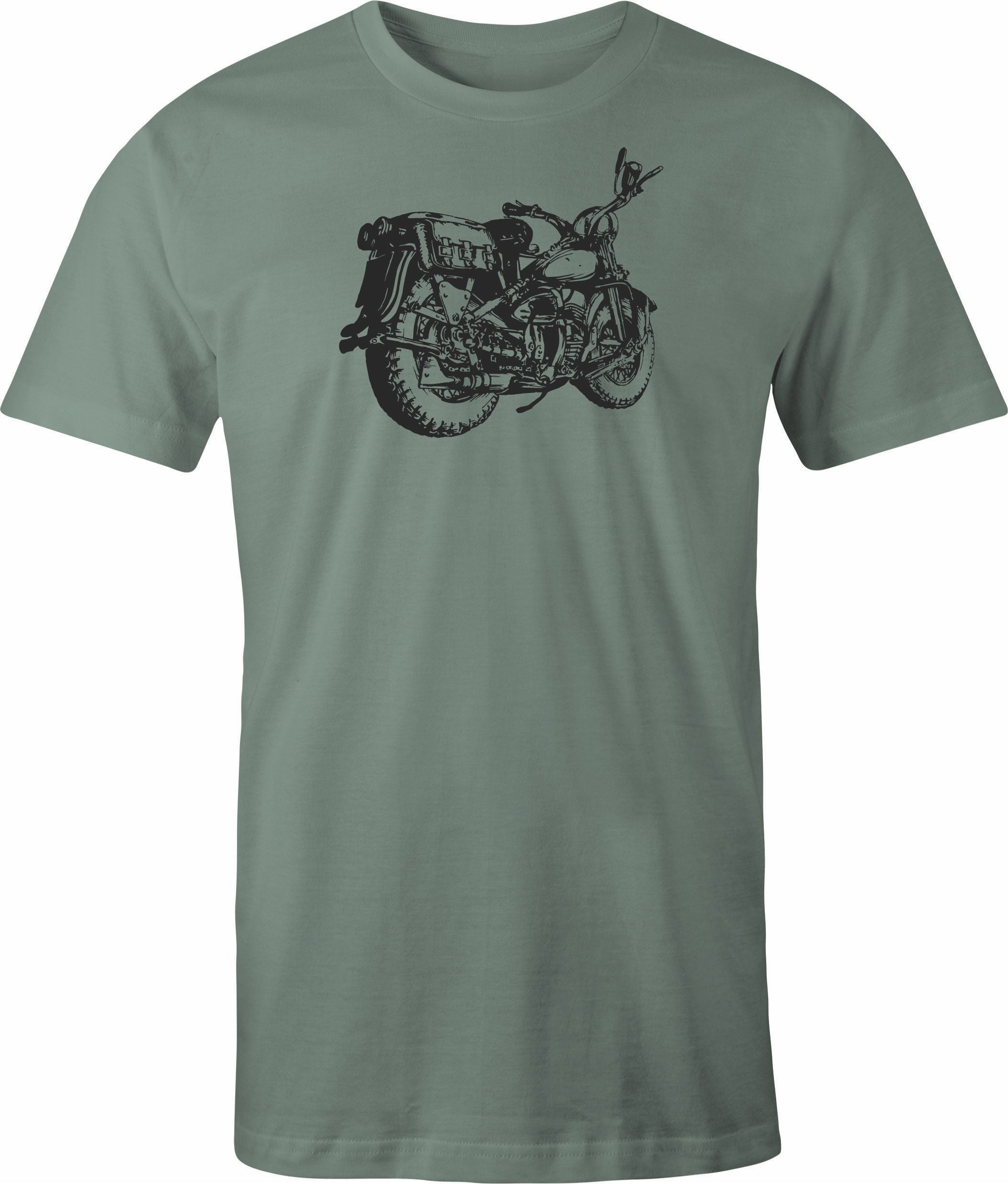 Vintage Bike drawing printed on men's shirt.