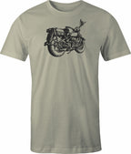 Vintage Bike drawing printed on men's shirt.