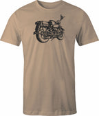 Vintage Bike drawing printed on men's shirt.