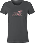 Speedy Girl 40's Line Art printed on T shirt