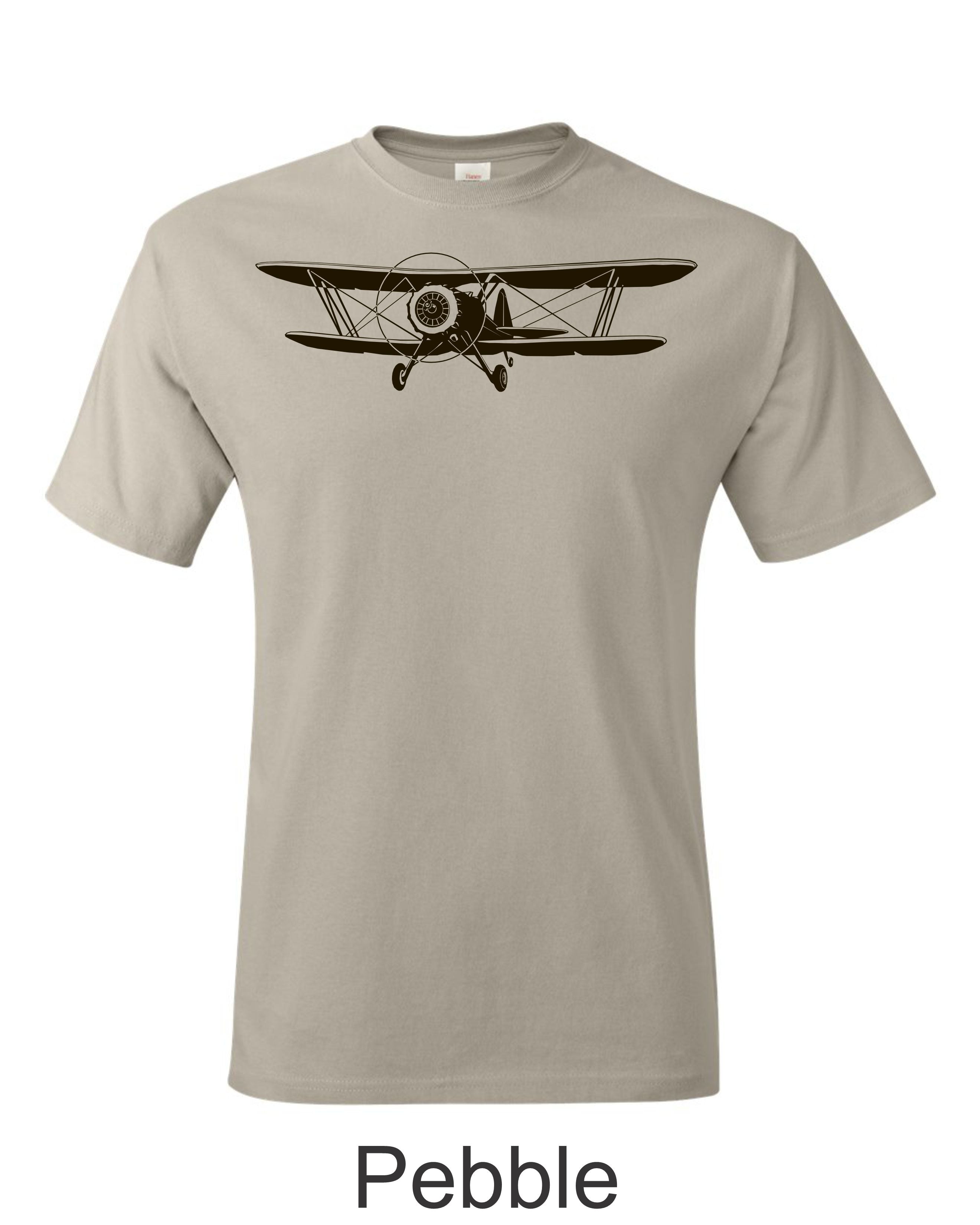 Stearman Drawing printed on men's shirt. Free shipping