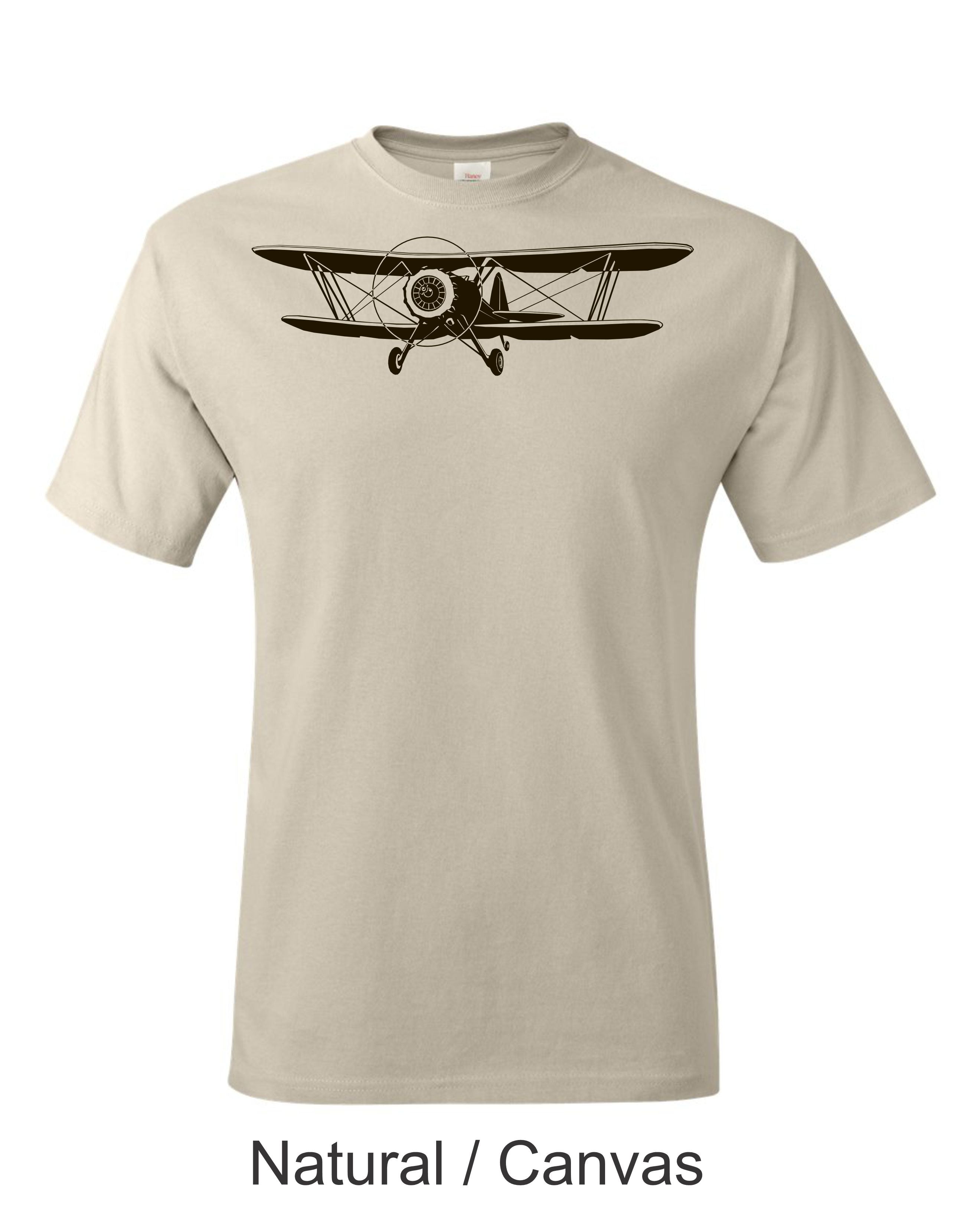 Stearman Drawing printed on men's shirt. Free shipping