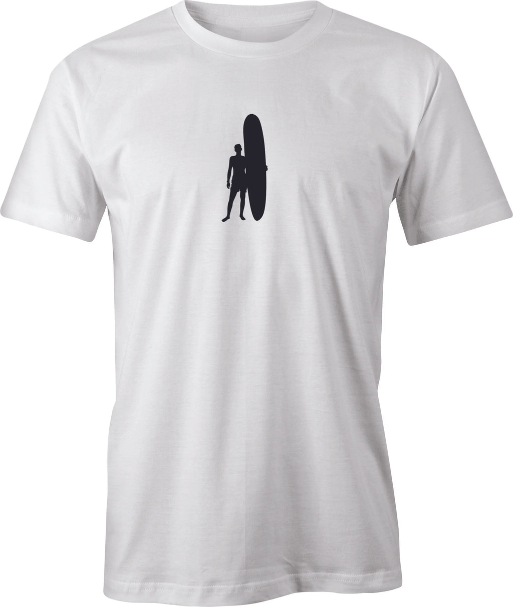 Longboard Surfer drawing printed on Men's T shirt