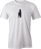 Longboard Surfer drawing printed on Men's T shirt