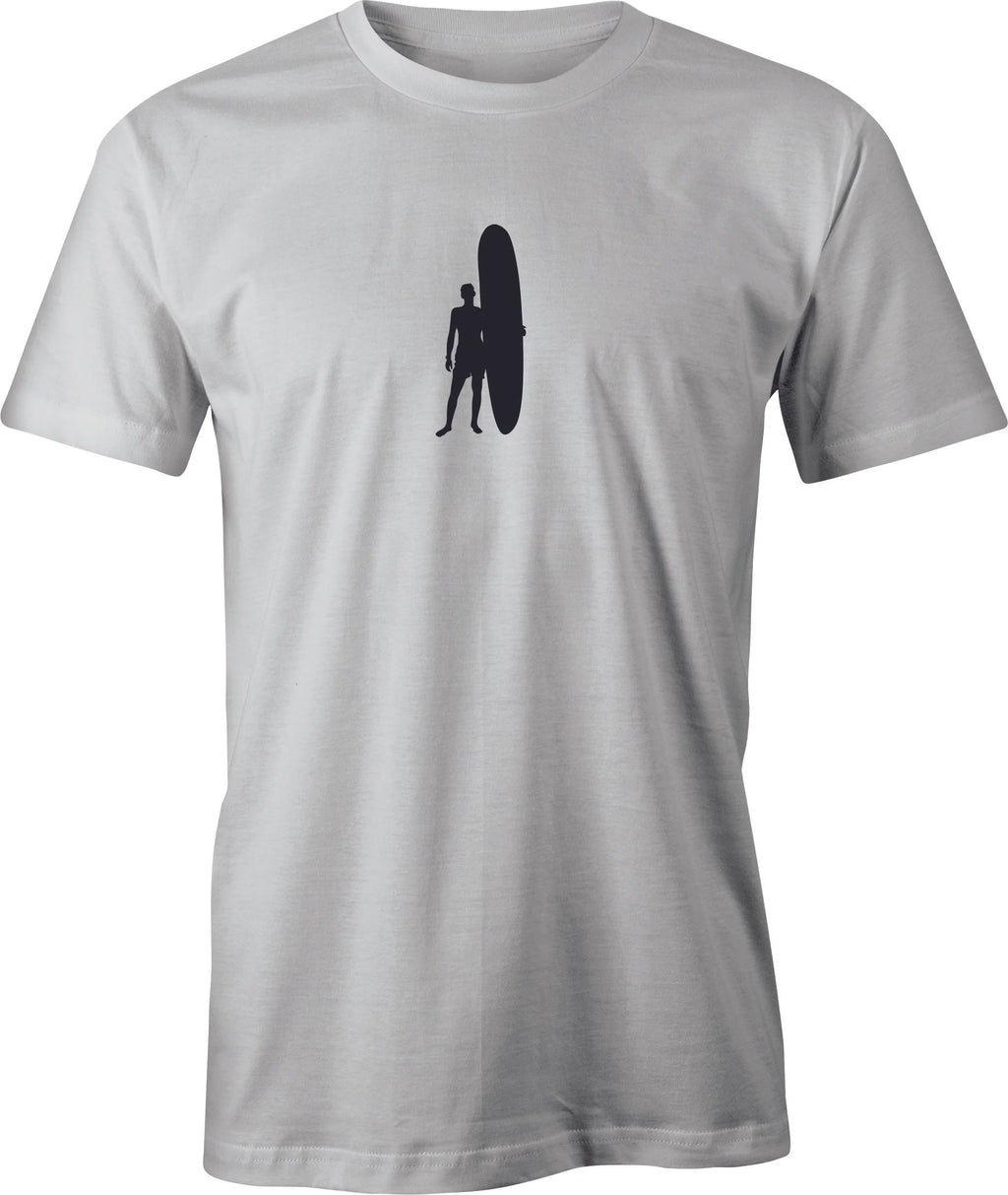 Longboard Surfer drawing printed on Men's T shirt