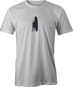 Longboard Surfer drawing printed on Men's T shirt