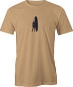 Longboard Surfer drawing printed on Men's T shirt