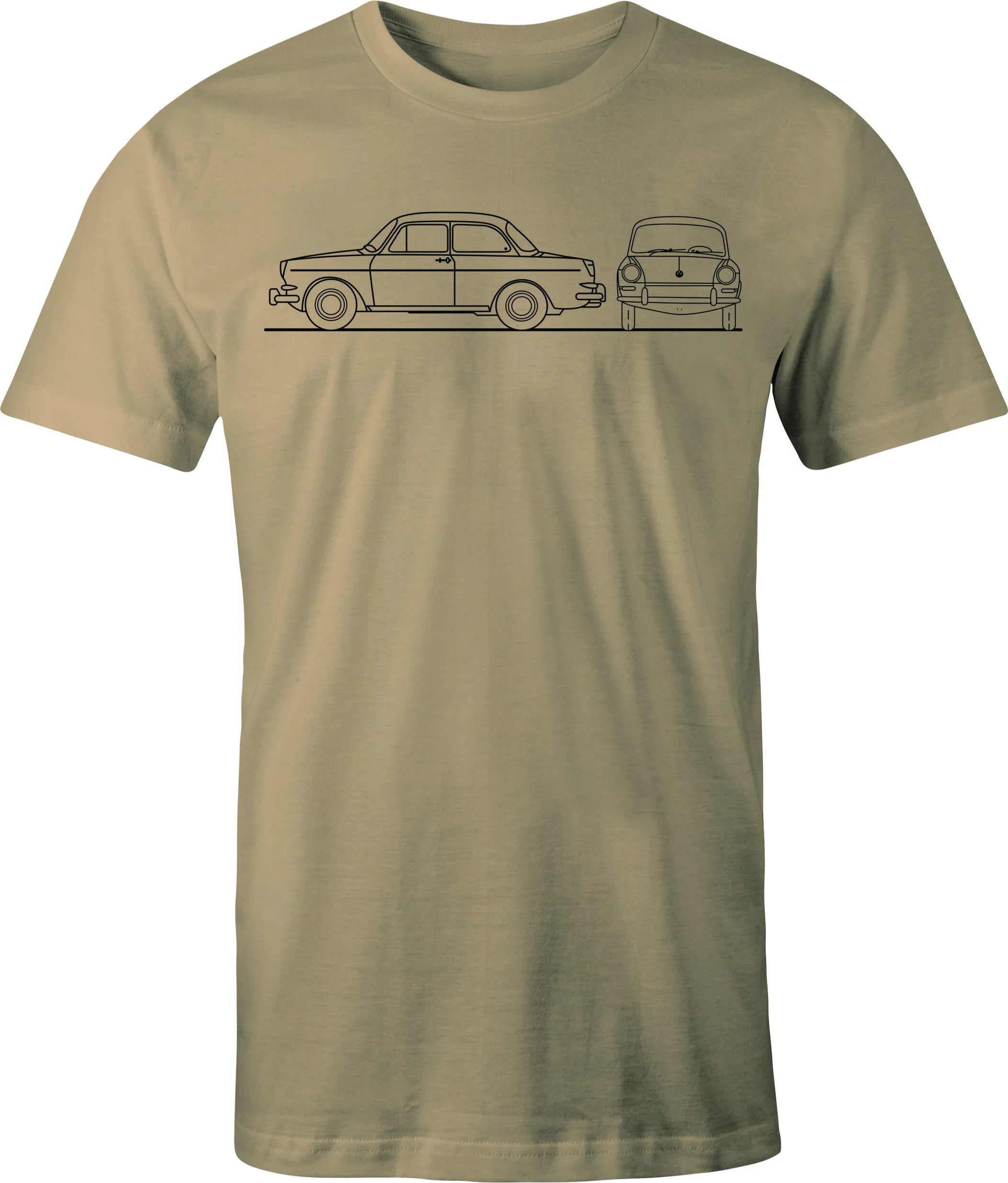 VW Notchback Type 3 drawing Printed on Men's shirt.  Free Shipping.
