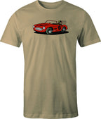 Austin Healey Racer color drawing printed on men's shirt. Free shipping.