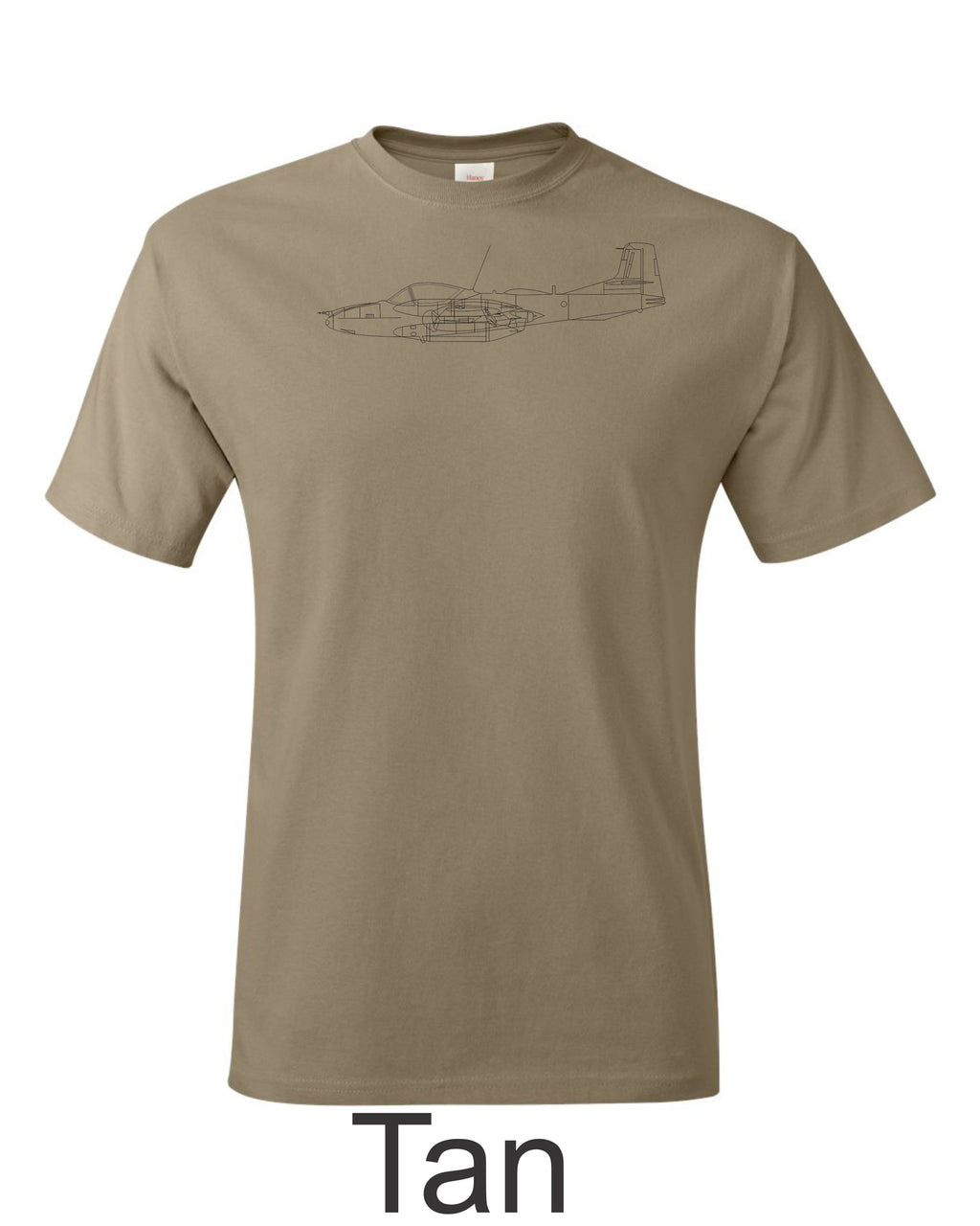 Cessna A37 Dragonfly drawing printed on men's shirt. Free Shipping.