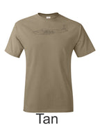 Cessna A37 Dragonfly drawing printed on men's shirt. Free Shipping.