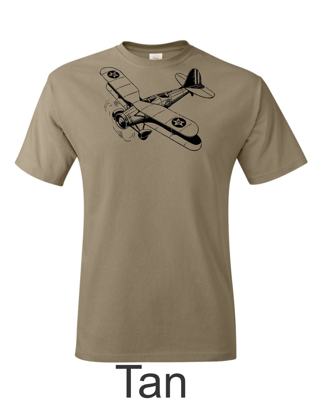 Early Biplane Fighter drawing printed on Men's shirt. Free Shipping