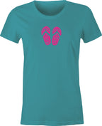 Flip Flop Sandal Surf Art printed on T shirt