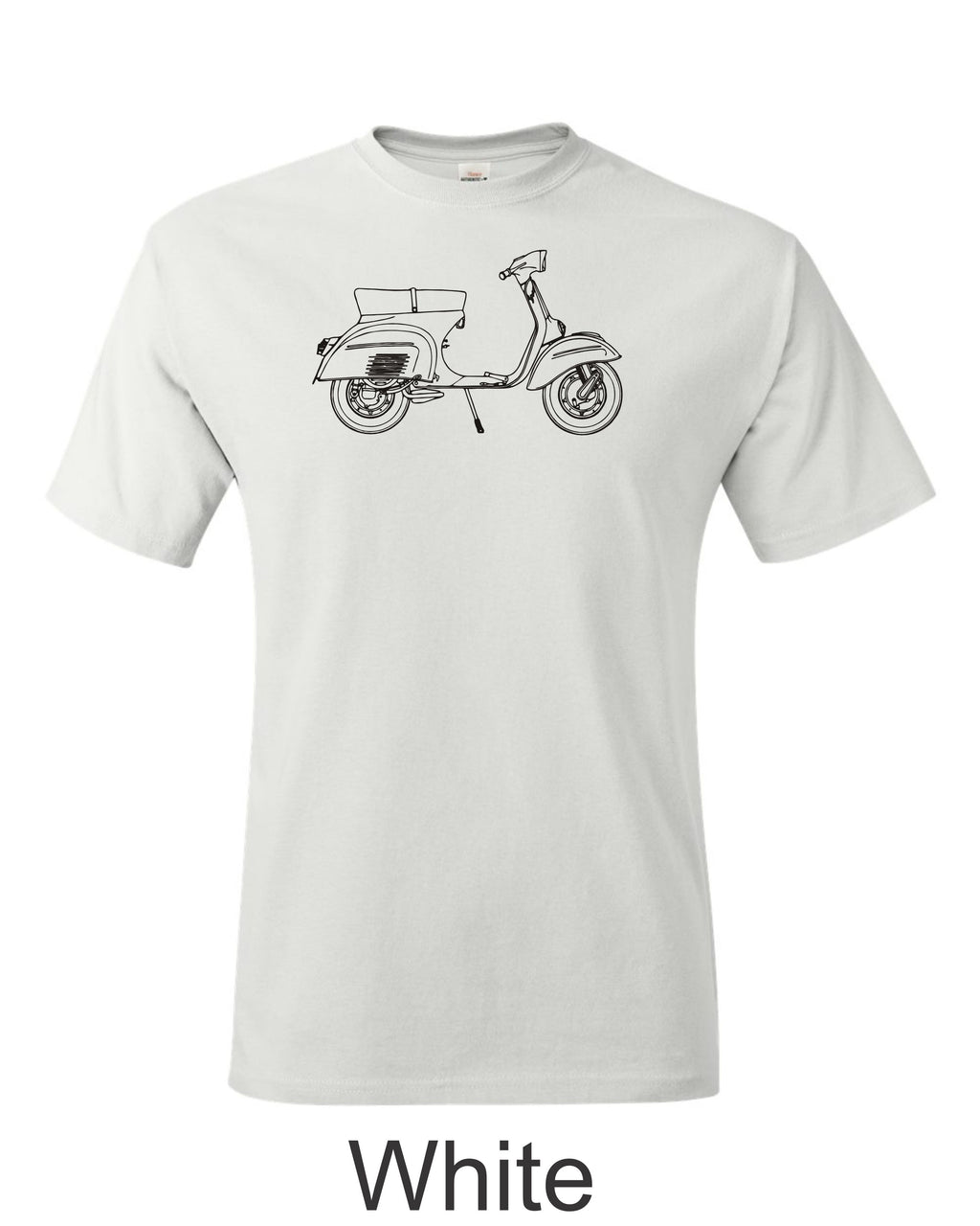 Vespa 125 Men's T-Shirt: Italian Scooter Line Drawing. gift for scooter guy