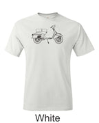 Vespa 125 Men's T-Shirt: Italian Scooter Line Drawing. gift for scooter guy