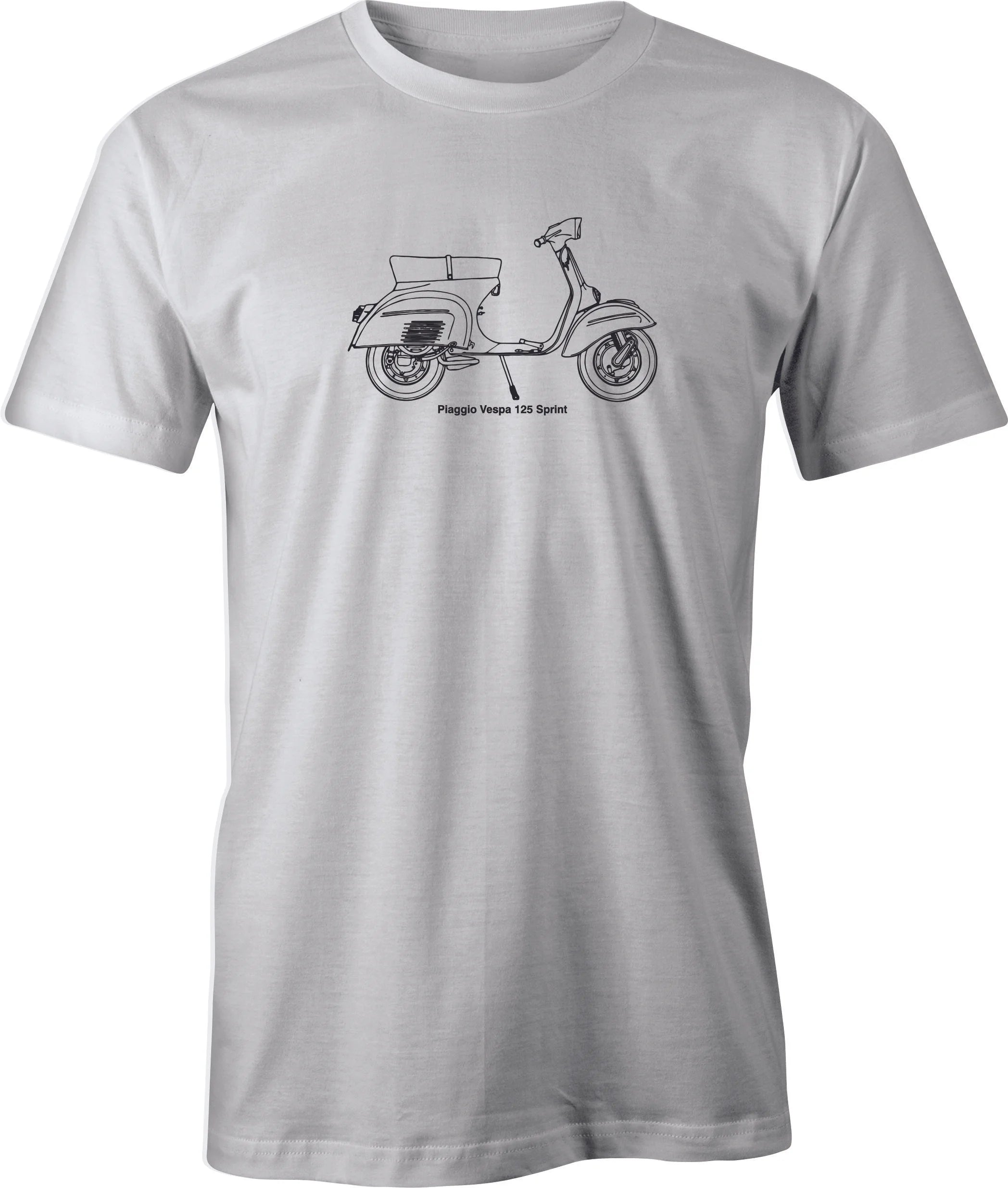 Vespa Scooter Line Drawing printed on Men's T shirt