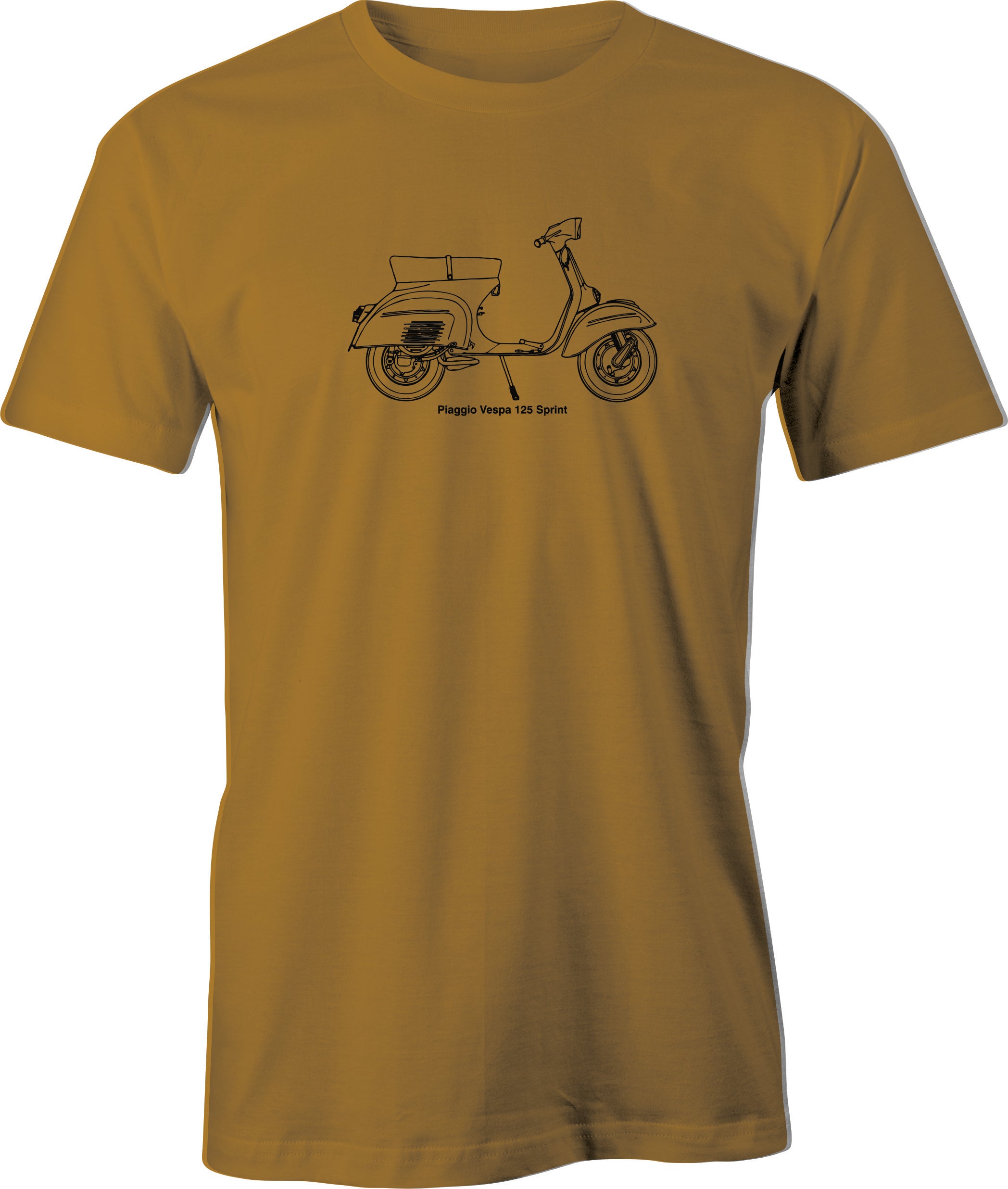 Vespa Scooter Line Drawing printed on Men's T shirt