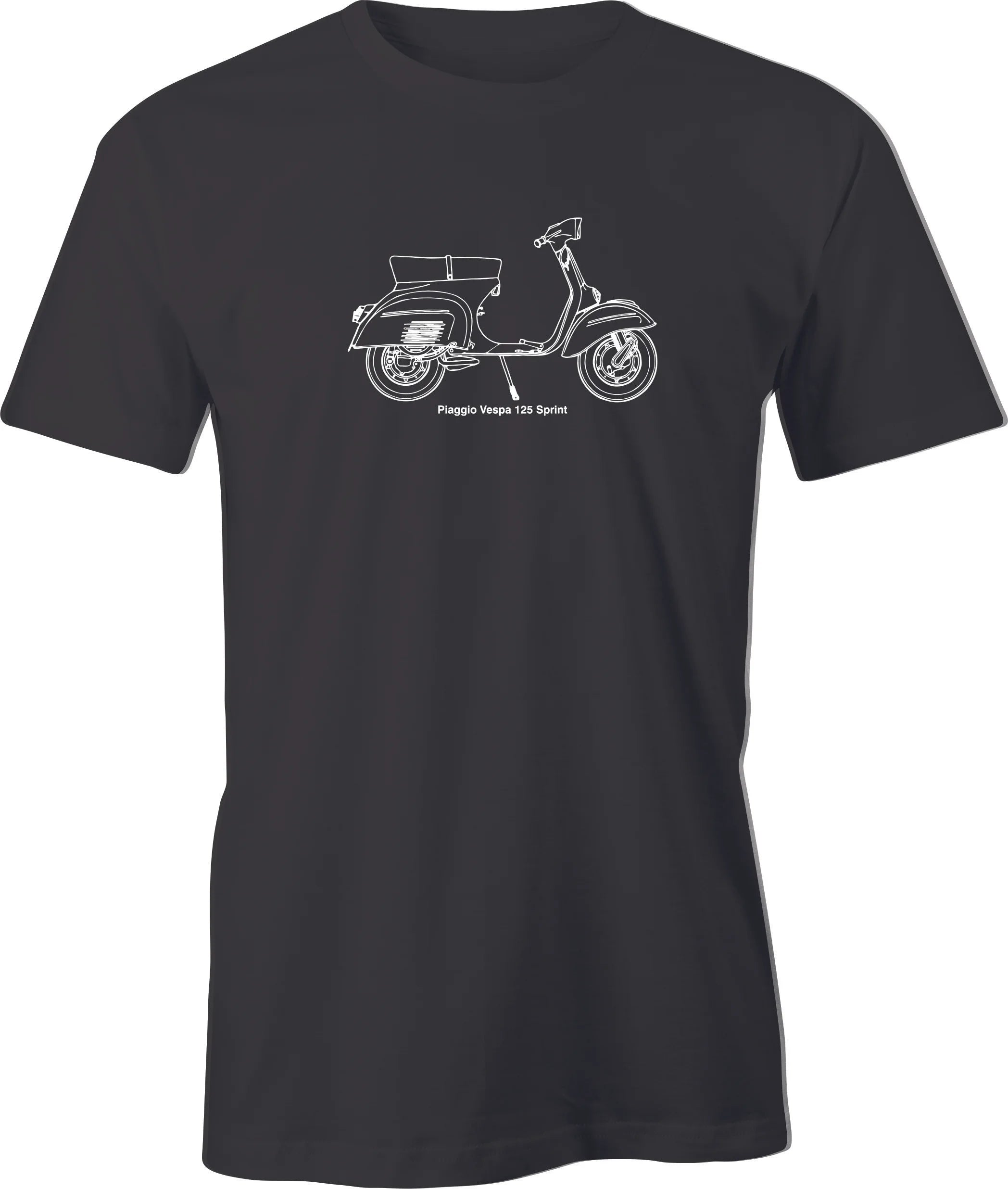 Vespa Scooter Line Drawing printed on Men's T shirt